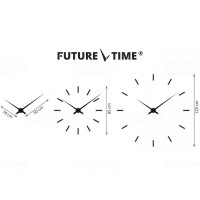 Dizajnové nalepovacie hodiny Future Time FT9100BK Modular black 85cm Dizajnové nalepovacie hodiny Future Time FT9100BK Modular black 85cm